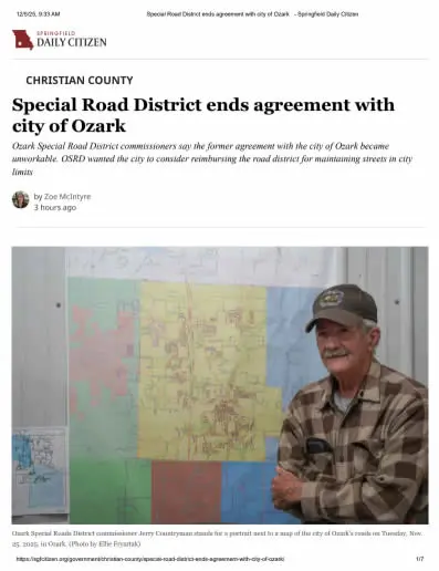 Special Road District ends agreement with city of Ozark